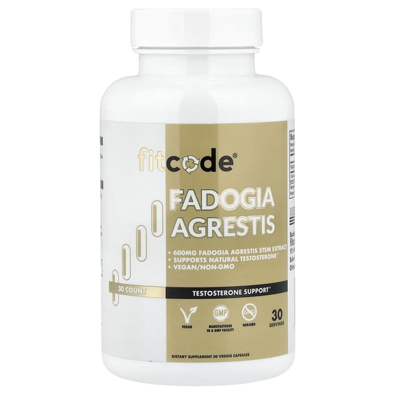 fitcode Fadogia Agrestis, 600 mg, 30 Veggie Capsules