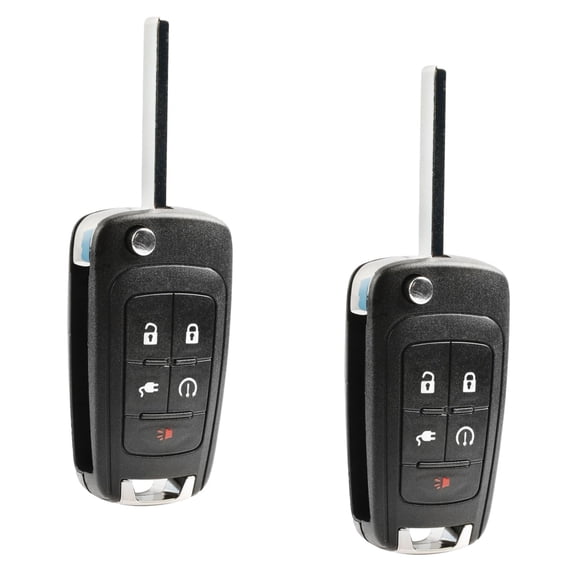 fits 2011 2012 2013 2014 2015 Chevrolet Volt Flip Key Fob Keyless Entry Remote (22923862, 22737521) Set of 2 VT4