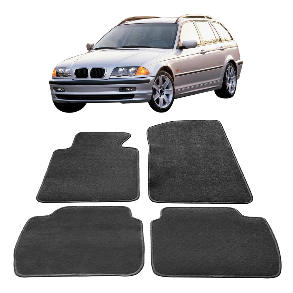 fits 99-05 bmw e46 3-series floor mats carpet front & rear gray 4pc ...