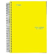 five star spiral notebook, 1 subject, college ruled paper, 100 sheets, 7" x 5", personal size, yellow (45484ac6)