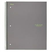 five star spiral notebook, 3 subject, college ruled paper, 150 sheets, 11" x 8-1/2", gray (73625)