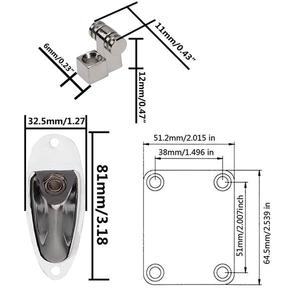 fixator,Set Metal Roller Neck Plate Loaded Screws Metal Roller Retainer Socket Plate With Loaded Socket Plate Retainer Set Metal Retainer Neck Plate Mewmewcat Retainers Plate Retainer Silver