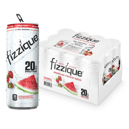 fizzique's Sparkling Water with Protein, Strawberry Watermelon, 12 ct