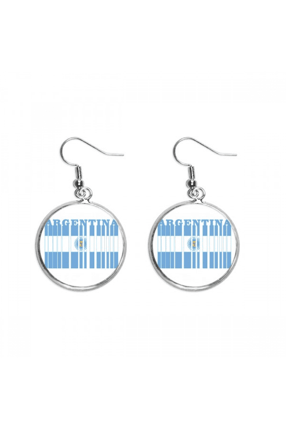 flag country letter argentina ear dangle silver drop ear jewelry woman