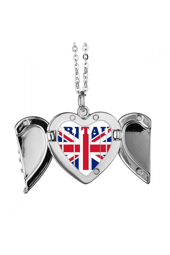 flag country letter uk art deco fashion angel wings necklpendant fashion