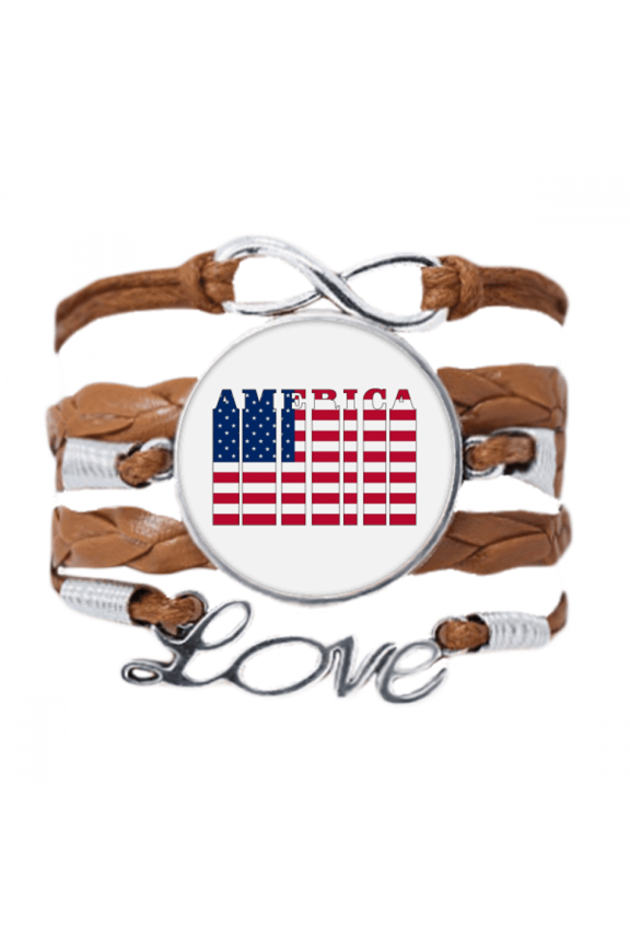 flag country letter usa art deco fashion bracelet chain ornament wristband