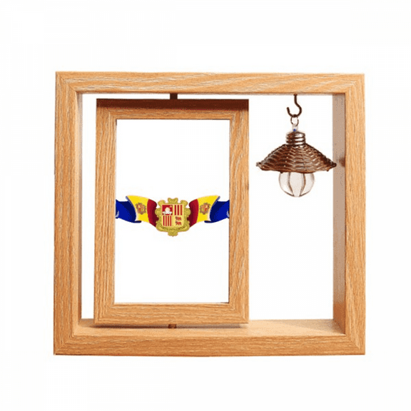flag national emblem Wooden Rotating Picture Photo Frame 4x6