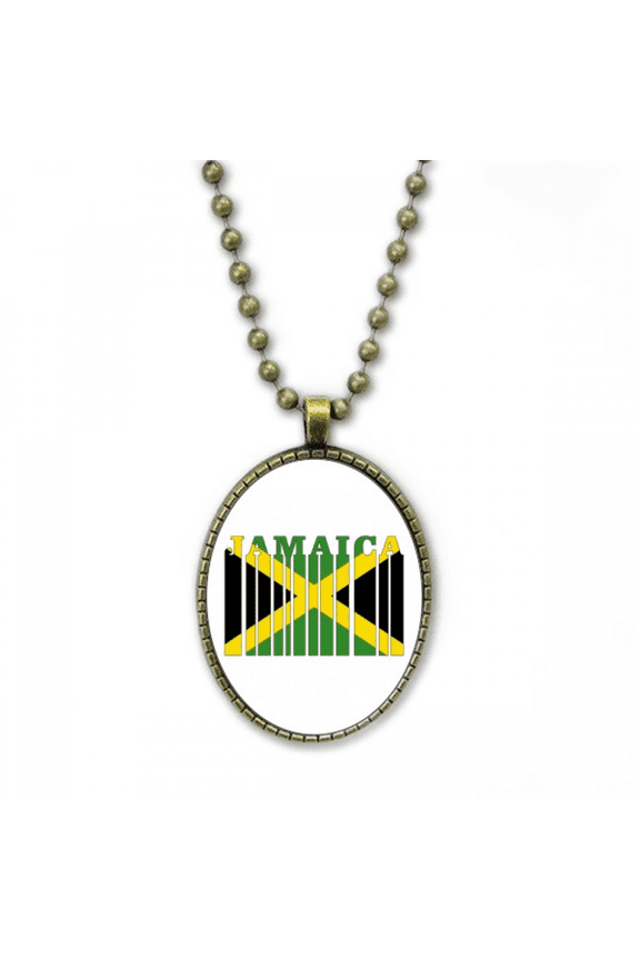 flag national jamaica art deco fashion necklace vintage chain bead pendant jewelry collection