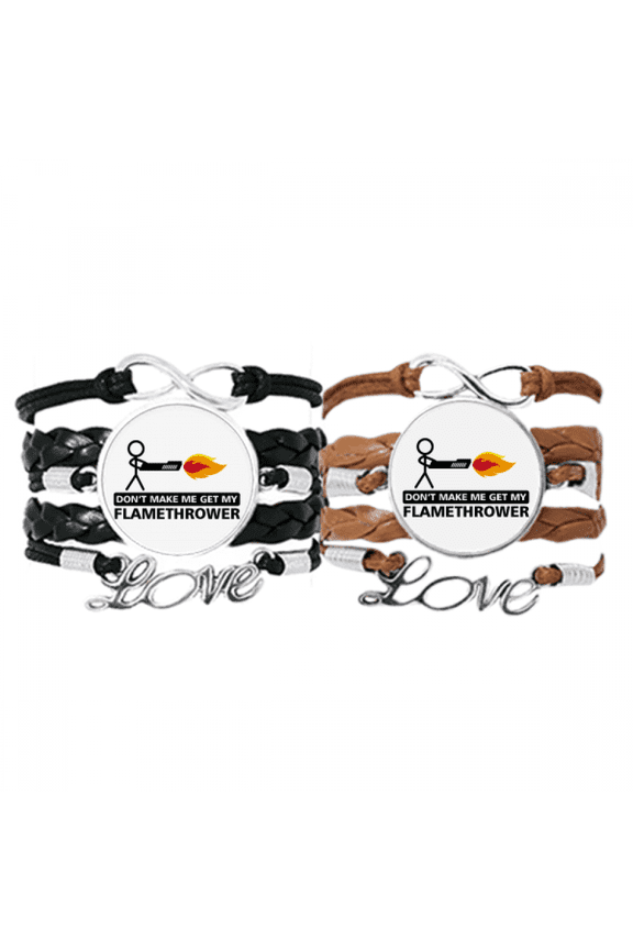 flame instrument line man bracelet hand strap leather wristband double set