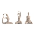 thumbnail image 1 of flameer 3 Pieces Yoga Women Statue Nordic Yoga Figurine Sculpture Ornament for Desk Yoga Sandstone, 1 of 8