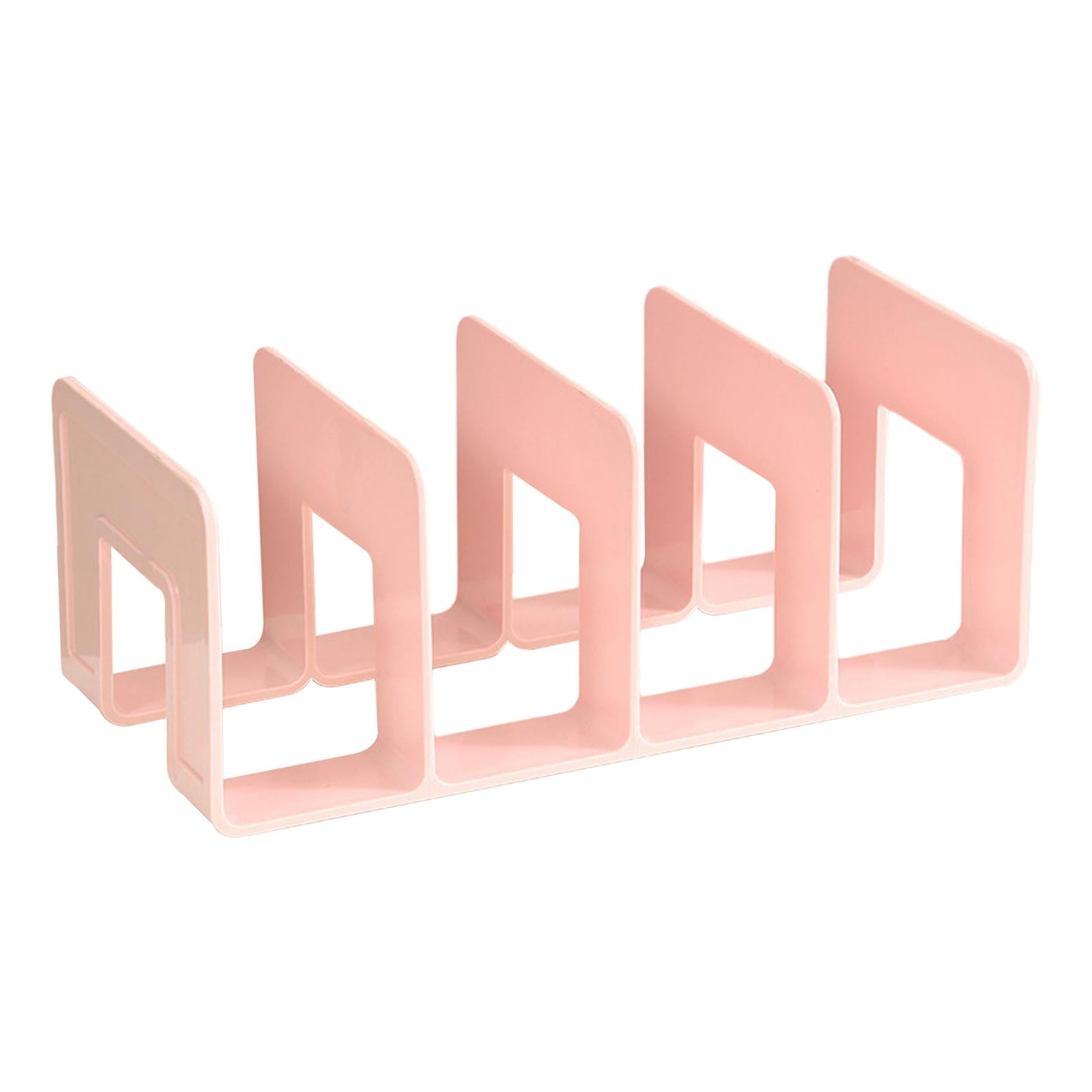 flameer 4 Compartment Book Storage Rack Acrylic Bookends Bookshelf ...