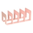 thumbnail image 1 of flameer 4 Compartment Book Storage Rack Acrylic Bookends Bookshelf Dividers for Bookcase Pink, 1 of 8