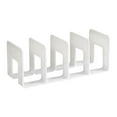 thumbnail image 1 of flameer 4 Compartment Book Storage Rack Acrylic Bookends Bookshelf Dividers for Bookcase White, 1 of 8