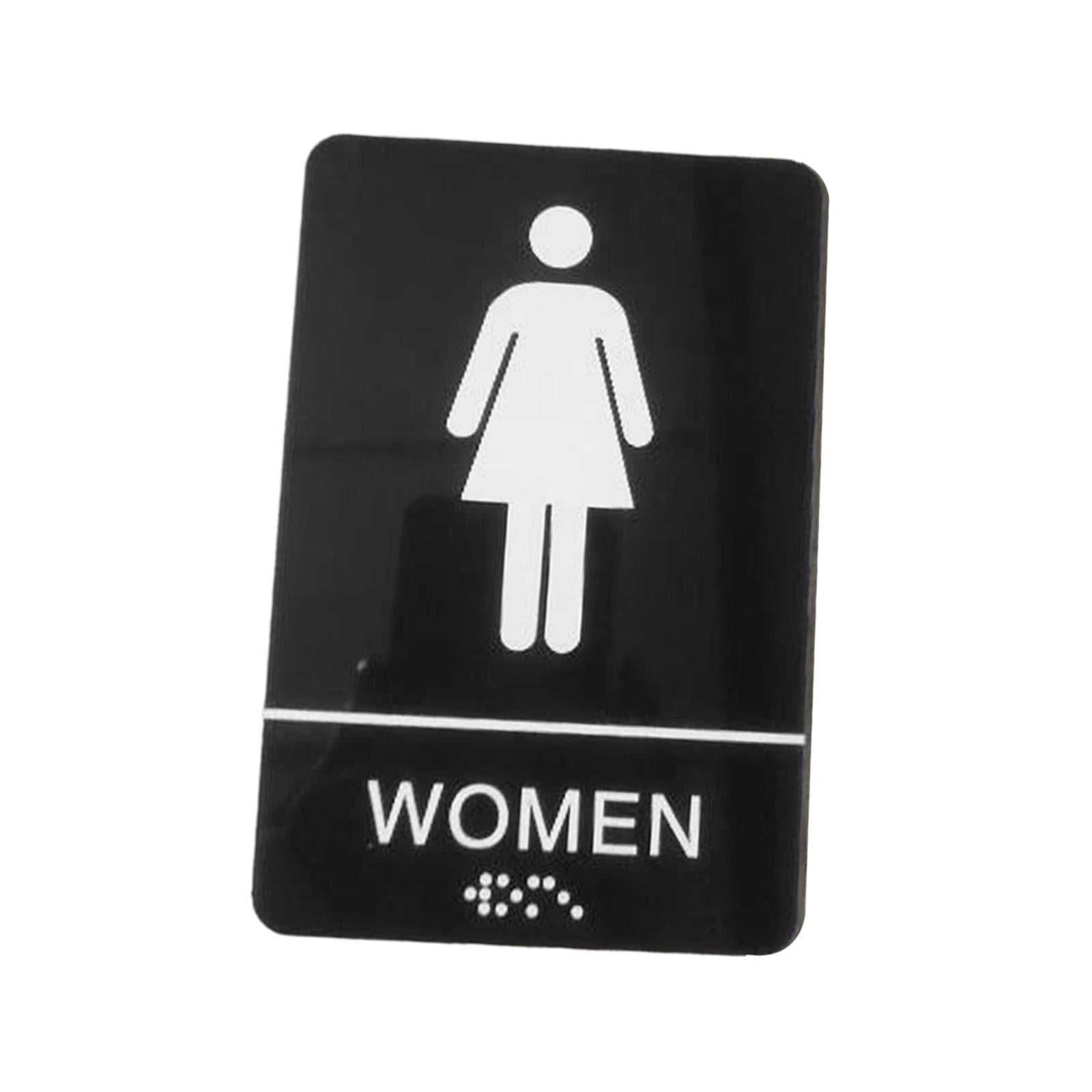 flameer Bathroom Sign Bathroom Signage with Braille Graphical Symbols ...