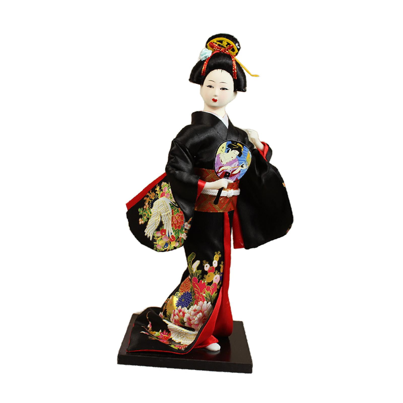 flameer Japanese Geisha Kimono Doll 12inch Collectible Statuette Asian  Kabuki Figure for Hold Round Fan - Walmart.com, image size:1600x1600