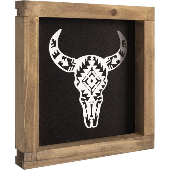 Sceleton Home flangairy, Cow Skull Wall Decor, Wooden Western Sign, 6