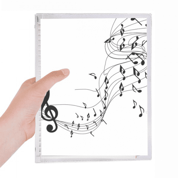 flappg purple music notes white notebook loose diary refillable journal statiry