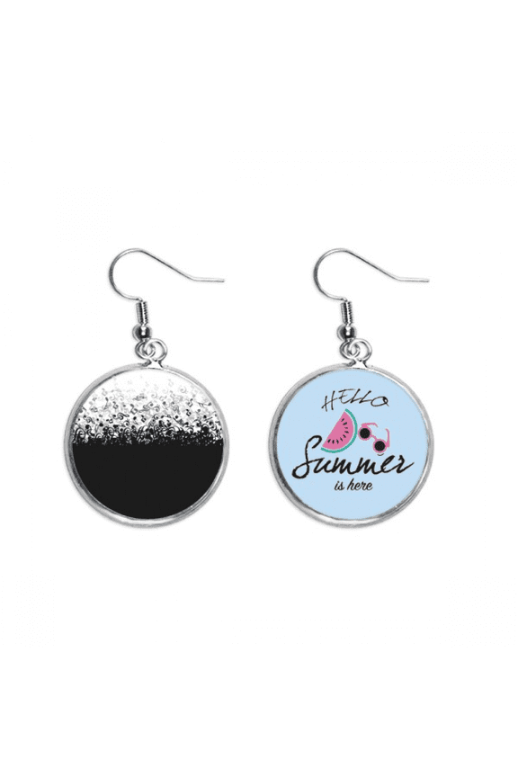 flappg white music notes black earring drop summer watermelon earring wear