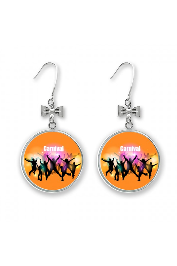 flash dance celebrate joy nimbus bow earrings drop stud pierced hook