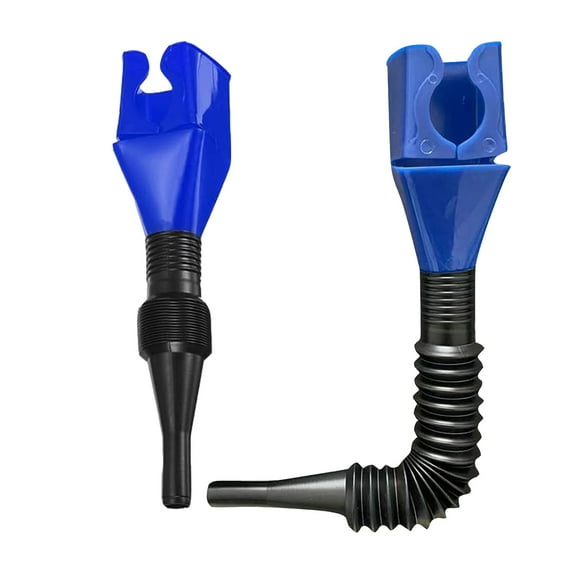 2 Pcs Flexible Funnel, Retractable Automotive Fuel Funnel, Flexible Draining Tool, Snap Design (2pcs, Blue)
