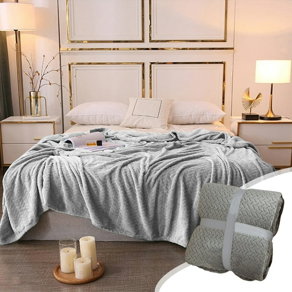 Faux Fur Throw Blanket for Couch, Fuzzy Soft Plush Thick Bubble Blanket for Sofa Bedroom Living Room, 50 * 60 Inches Cream White