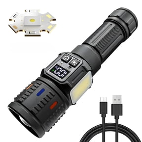 BN-LINK Flashlights High Lumens, Super Bright 20000 Lumen LED Flashlight, Strong Hand Flash Light for Security Dog Walking Camping, Black