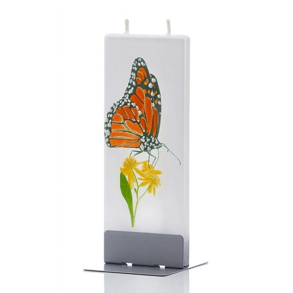 flatyz Monarch Butterfly On Flower Candle