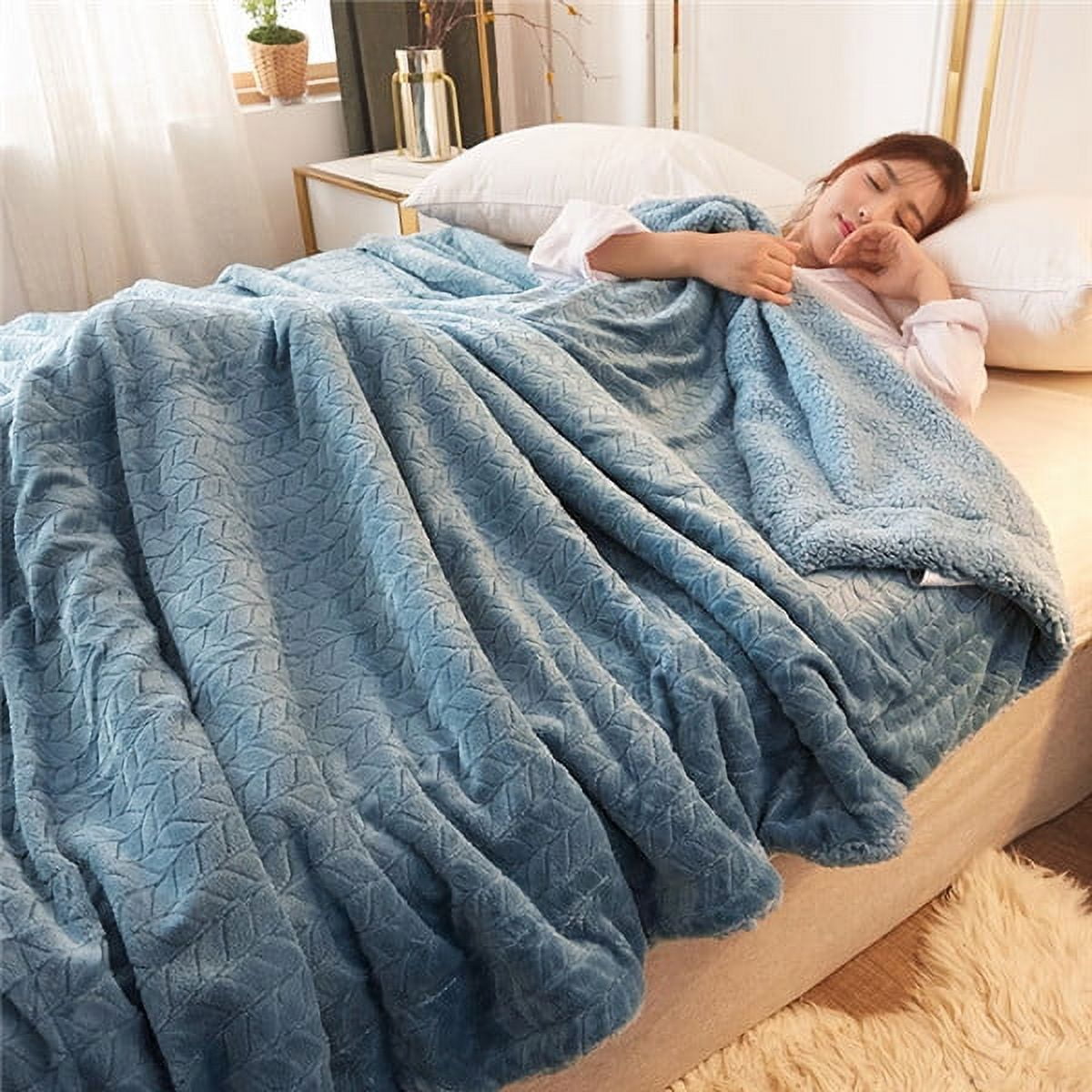 Super Warm Blanket 200x230cm Luxury Thick Blankets For Beds Fleece Blankets  And Throws Winter Adult Bed Cover Ns2
