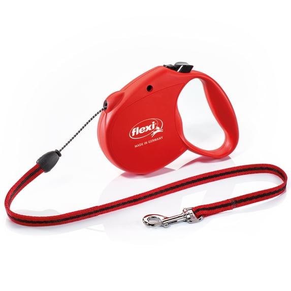flexi Retractable Dog Leash (Cord), 16 ft, Small, Red
