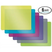 flexible plastic cutting board mats, set of 6, textured, 6 vivid, translucent colors by better kitchen products
