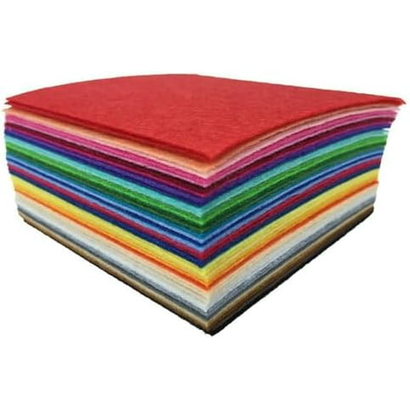 flic-flac 16PCS 8 x 12 inches (20 x 30cm) Assorted Color Felt Fabric Sheets Patchwork Sewing DIY Craft 1mm Thick