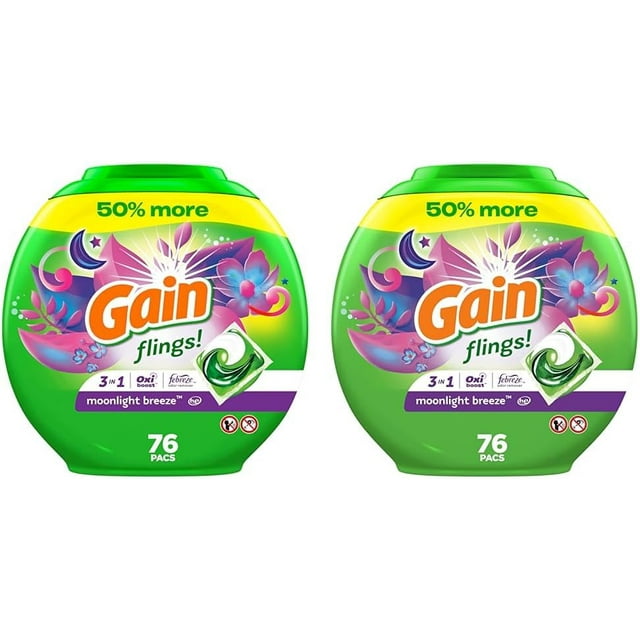 flings Laundry Detergent Soap Pacs, HE Compatible, Long Lasting Scent