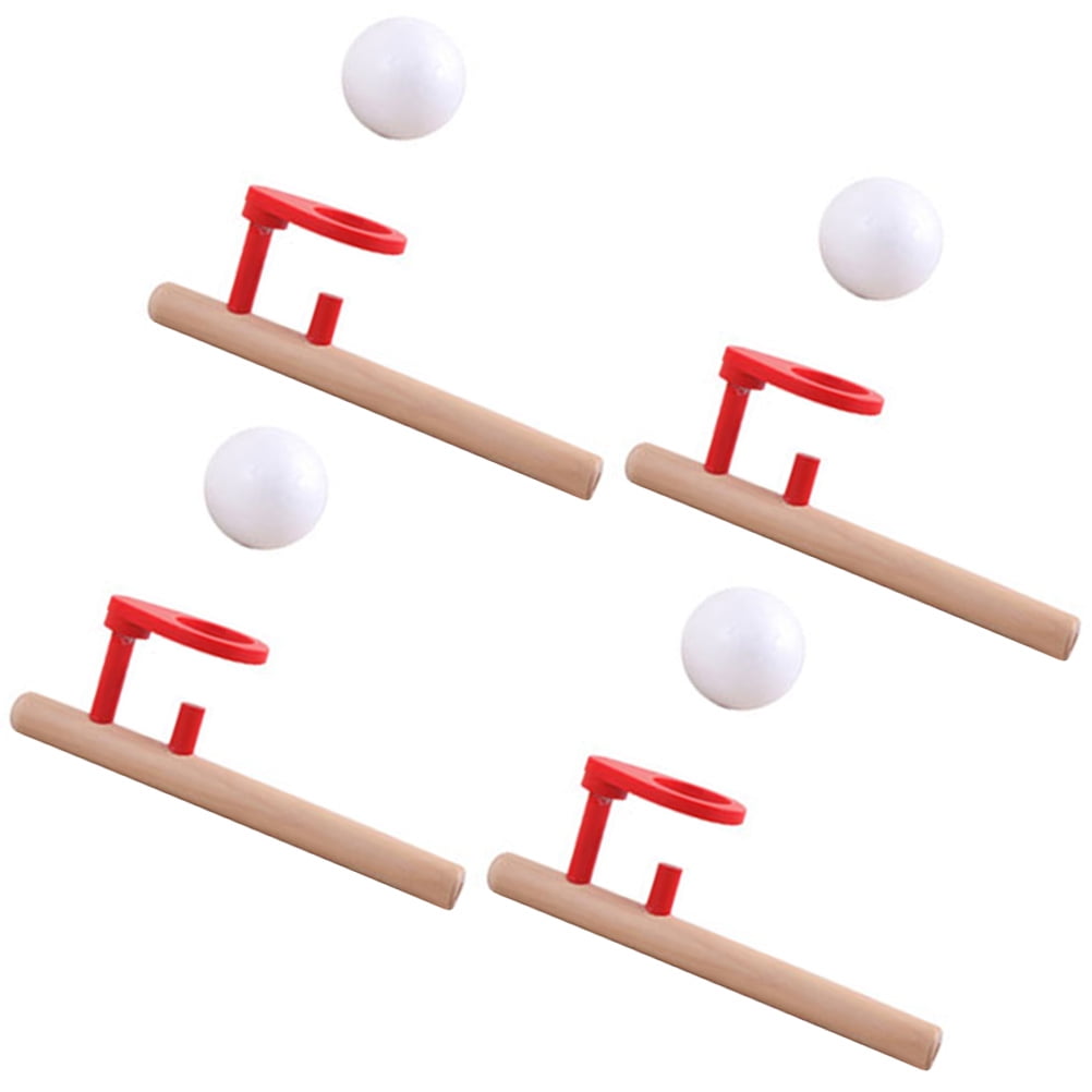 floating ball toys 4 Sets Floating Balls Toys Funny Wood Ball Blowing
