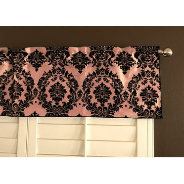 flocking damask taffeta window valance 56 wide peach