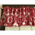 thumbnail image 1 of flocking damask taffeta window valance 56 wide red on white, 1 of 1