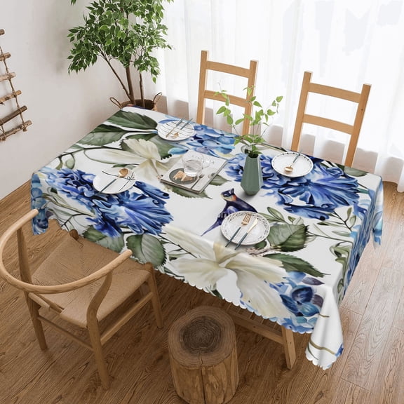 floral design Tablecloth 50x70 Inch, Washable Waterproof Rectangular Table Cover for Party Picnic Dinner Decor
