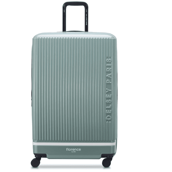 florence by mills Spin Me Away Hardside Expandable Luggage with Spinner Wheels, Sage Green, Checked-Large 29 Inch