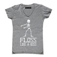 thumbnail image 1 of floss like a boss backpack kid dance halloween women's v-neck, 2xl, charcoal, 1 of 2
