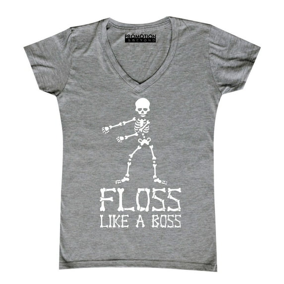 floss like a boss backpack kid dance halloween women's v-neck, 2xl, charcoal