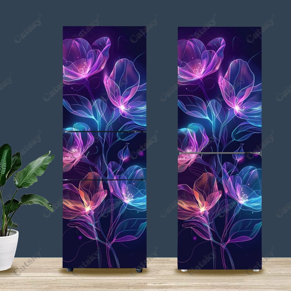 flower Refrigerator Sticker Home Decor Kitchen Mural DIY Wall Sticker ...