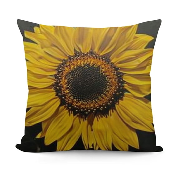 flower Throw Pillow Covers Yellow Black Decor Pillowcases PolyesterSquare Hidden Zipper Home Cushion Decorative Pillowcase