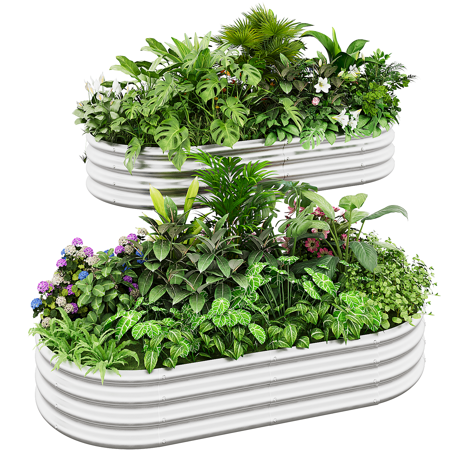 JF 2 Pcs Raised Garden Bed,Galvanized Raised 6×3×1ft Planter Boxes Outdoor with Easy Assembly, Large Garden Bed for Vegetables, Fruits, Flower