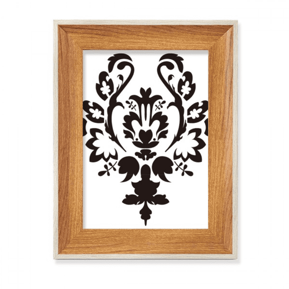 flower black baroque art pattern desktop wooden photo frame display picture art painting multiple sets