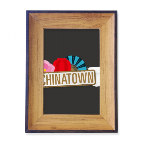 flower fan brown china town photo frame exhibition display art desktop painting