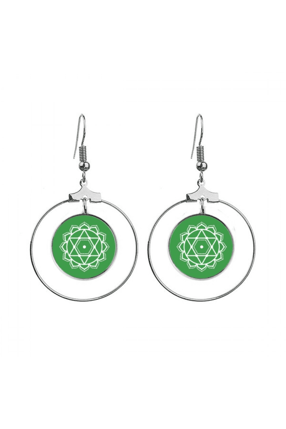 flower pattern geometry star symbol earrings dangle hoop jewelry drop circle