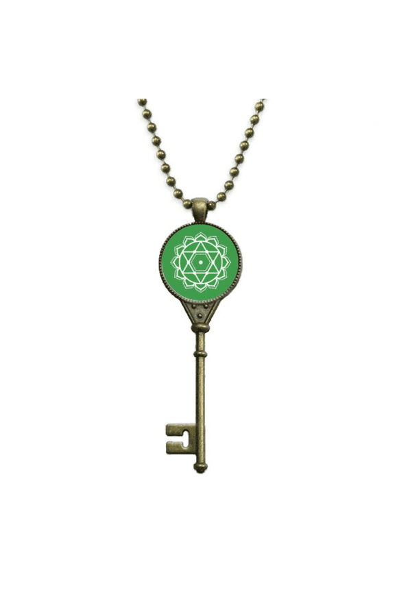 flower pattern geometry star symbol key necklace pendant tray embellished chain