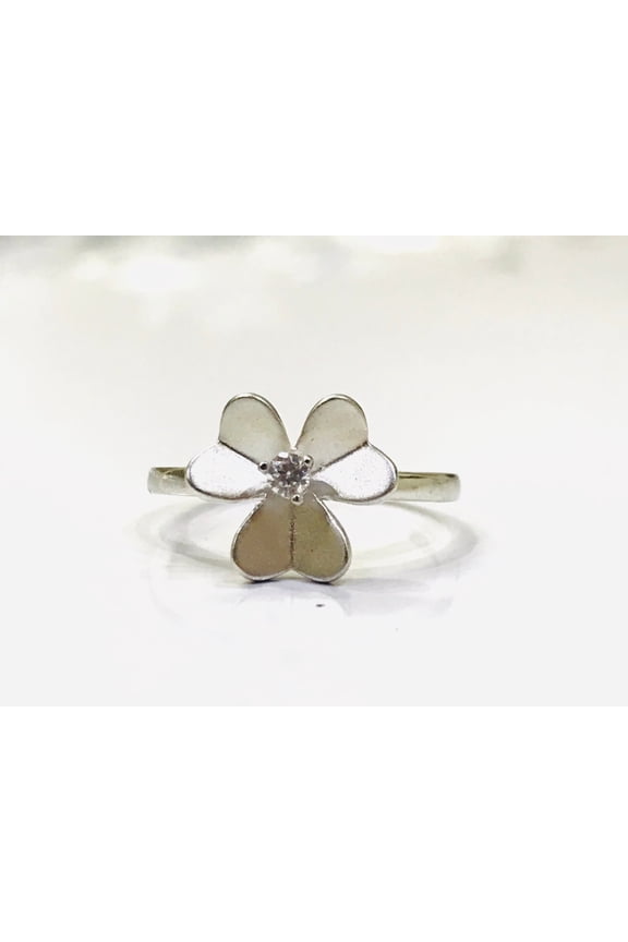 flower pattern ring in 925 sterling silver
