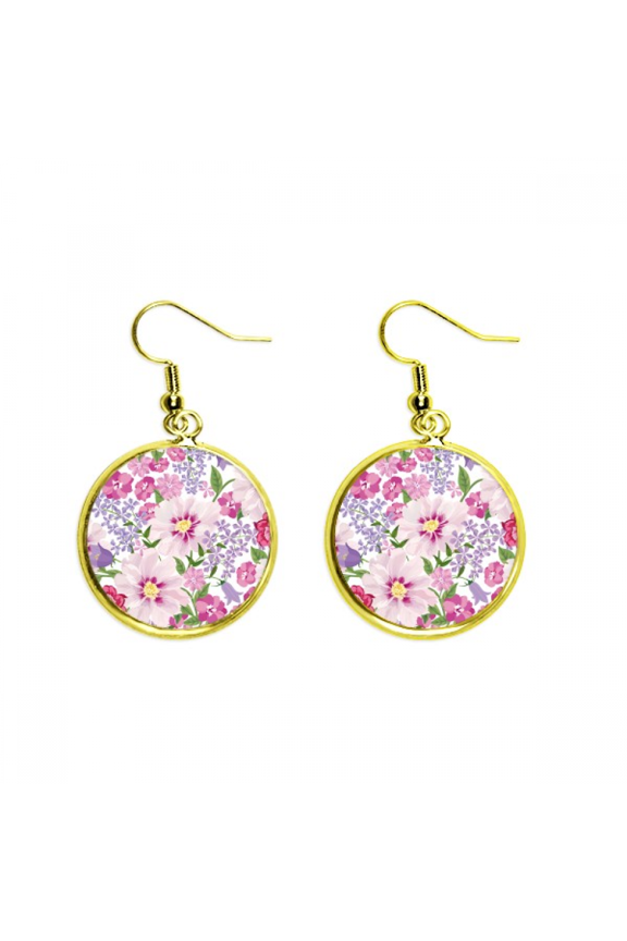 flower sea drawing art earring dangle en drop earring jewelry woman