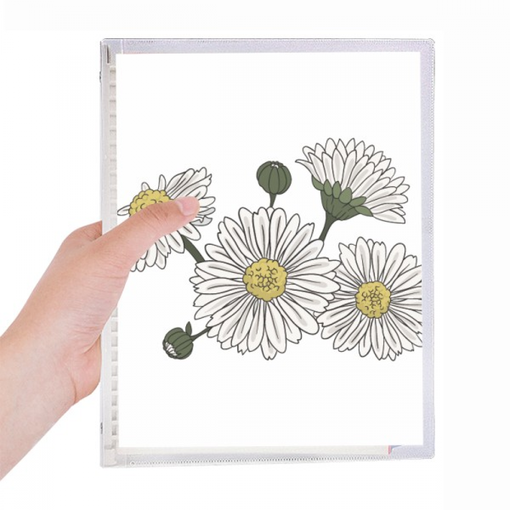 flower white chrysanthemum notebook loose diary refillable journal statiry