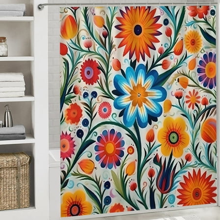 flowers Bathroom shower curtain waterproof shower curtain Suitable for home bathrooms